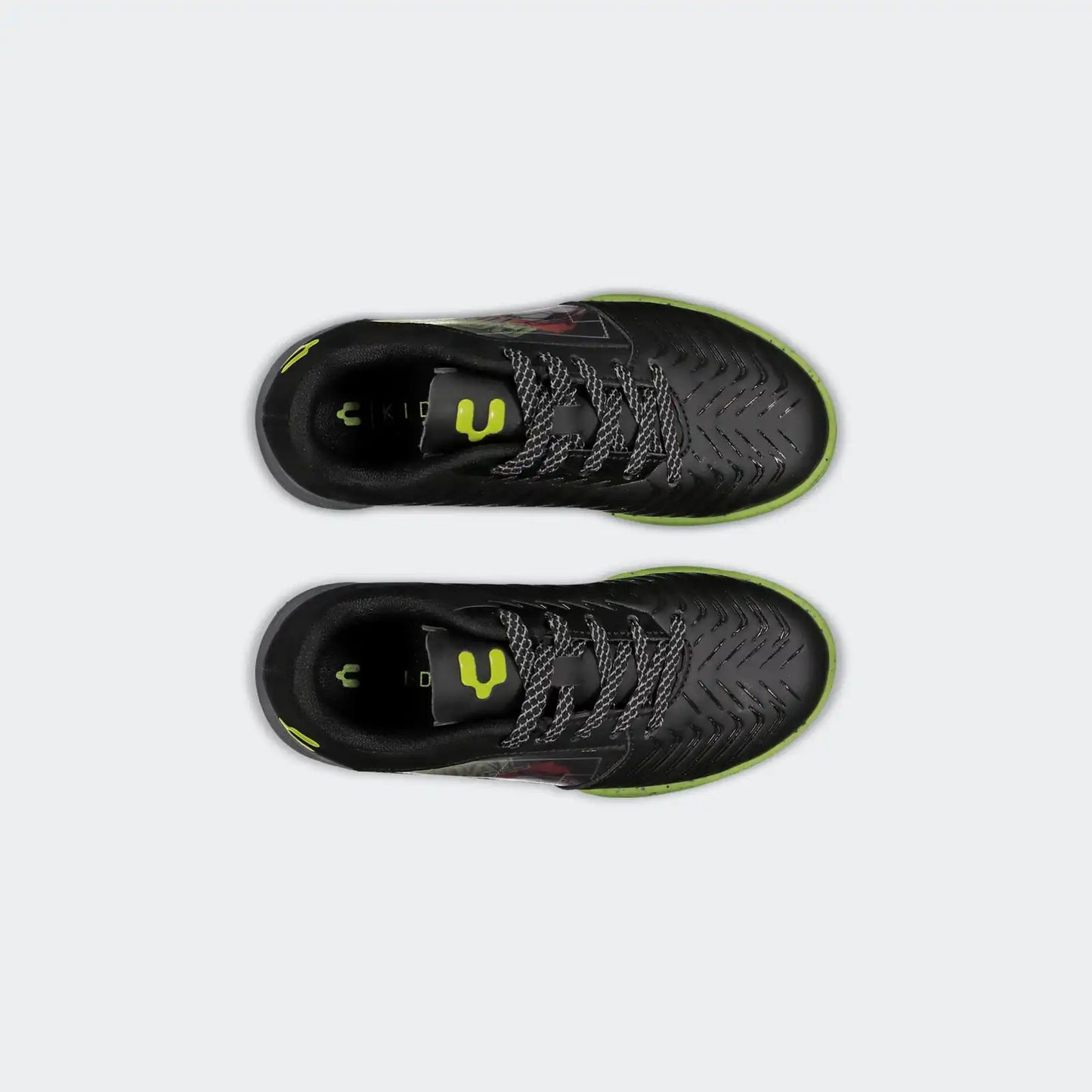 Charly Vertex Hollogram Soccer Turf Black Lime Shoes For Kids
