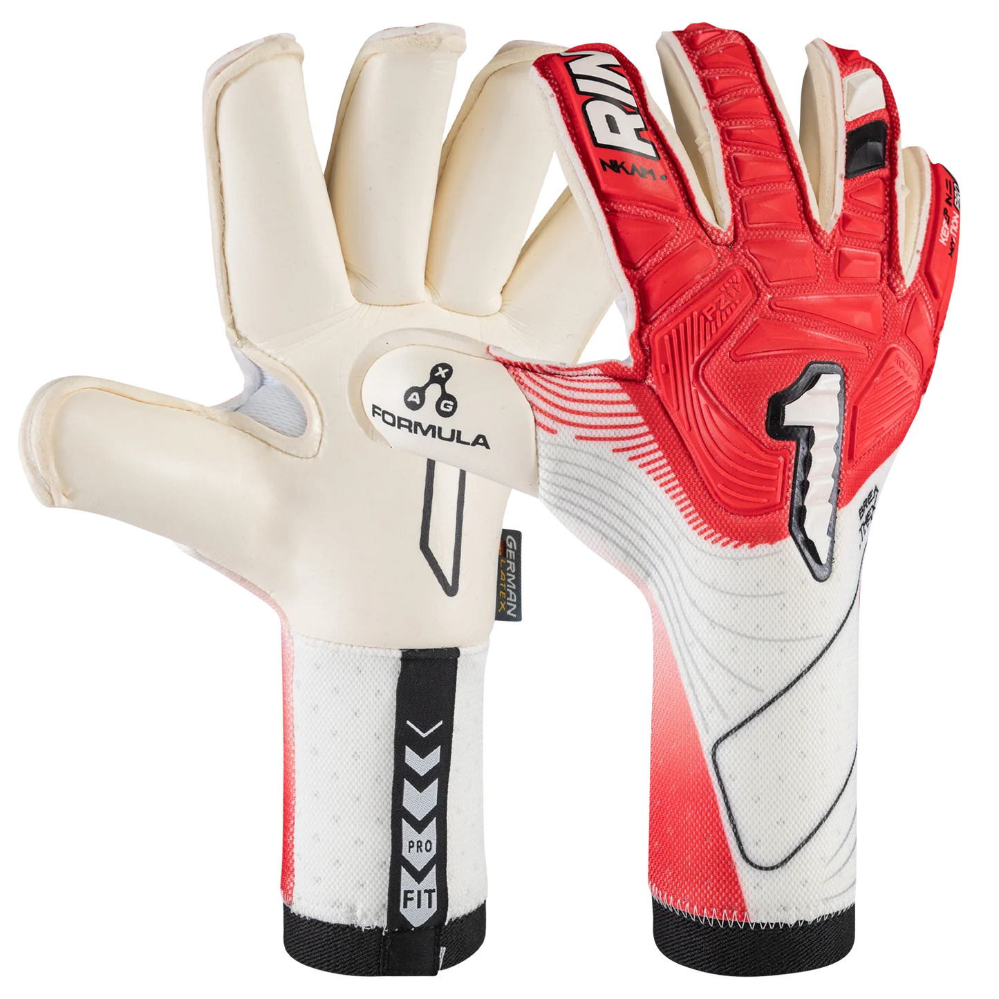 Rinat NKAM-Onana II PRO gloves palm view German AXG latex
Rinat NKAM-Onana II PRO gloves backhand rubber inserts and BREATHEX fabric