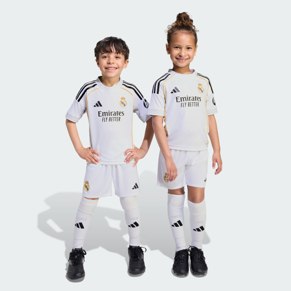 Adidas Real Madrid 25/26 Kids Home Mini Kit – Future Stars in White