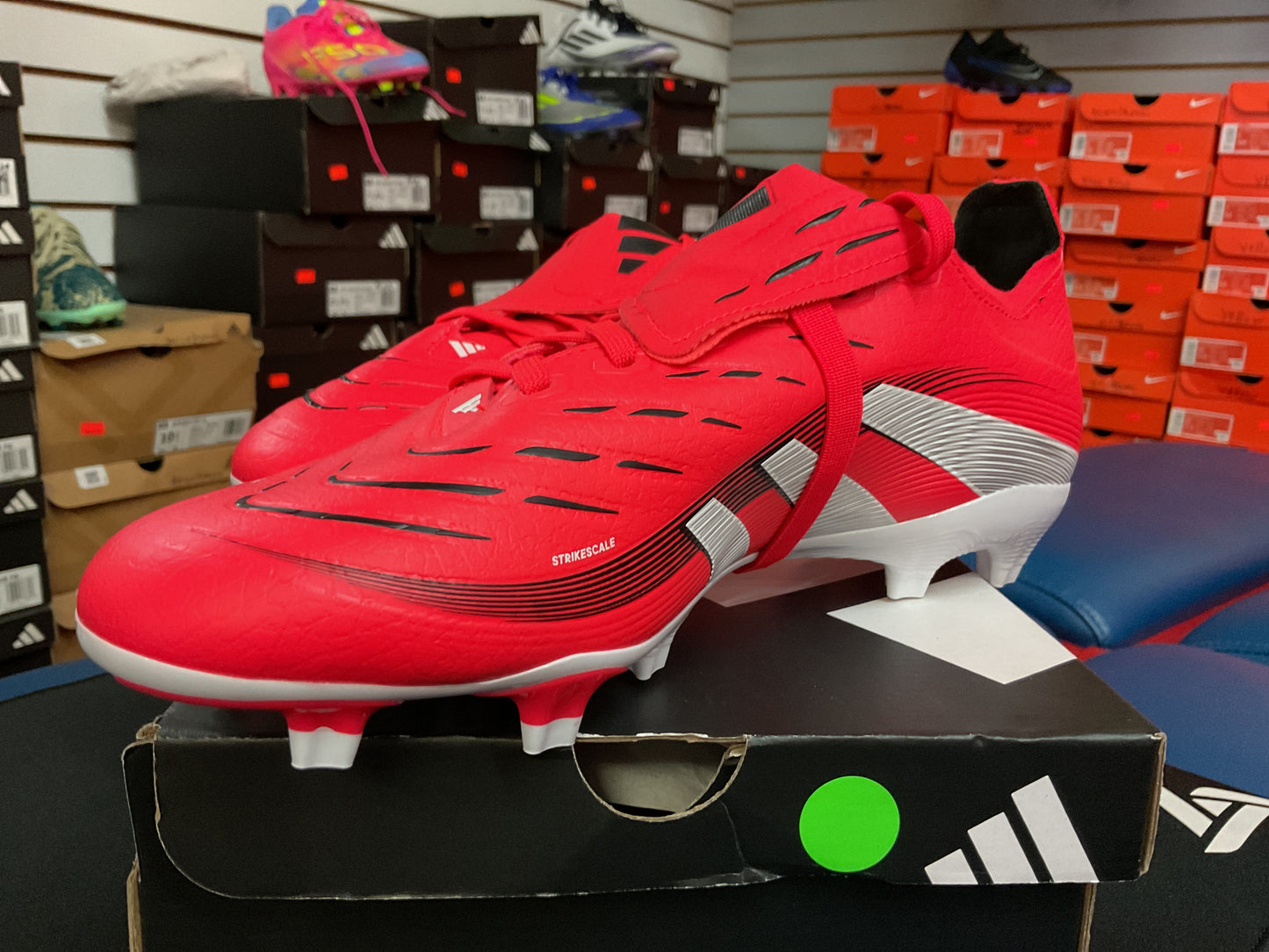 in-side PREDATOR LEAGUE FOLD-OVER TONGUE FIRM/MULTI-GROUND BOOTS (RED/WHITE)