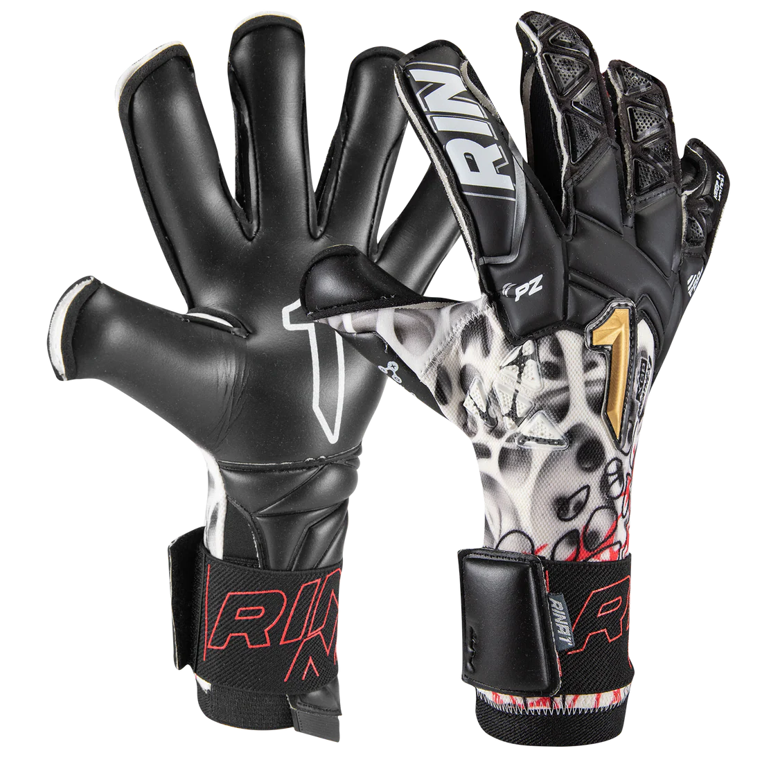 Rinat Xtreme-Dominius PRO 1GPR4A3A50-117 gloves palm view AXG latex grip
Backhand view Rinat Xtreme-Dominius PRO 1GPR4A3A50-117 gloves with knuckle protection panels