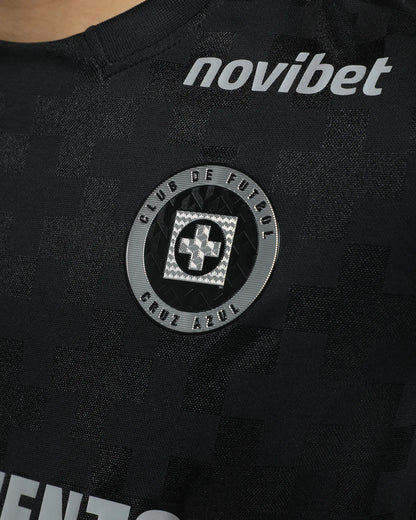 Black sports jersey with 'novibet' branding and a logo on a dark background