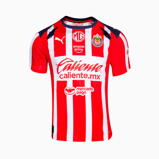 PUMA Chivas 25/26 Home Promo Jersey front view red white trim