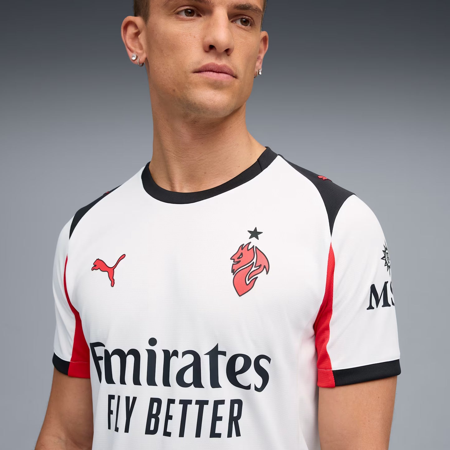 PUMA AC Milan 25/26 Away Jersey – Pure White with Diavoletto Fire