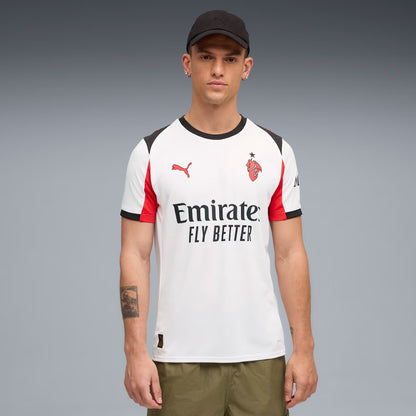 PUMA AC Milan 25/26 Away Jersey – Pure White with Diavoletto Fire