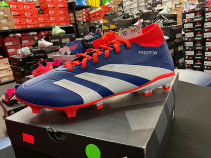 outside PREDATOR LEAGUE FIRM GROUND SOCCER CLEATS (Blue/White/Red)