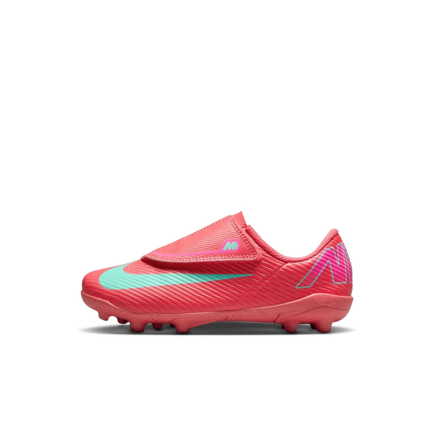 Nike Jr Vapor 16 Club MG Mad Energy Pack side view Ember Glow Aurora Green