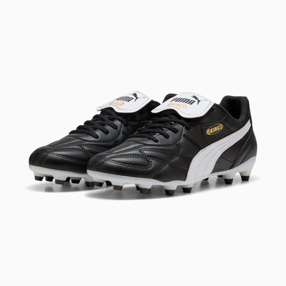 PUMA King Top FG/AG side view black white gold upper