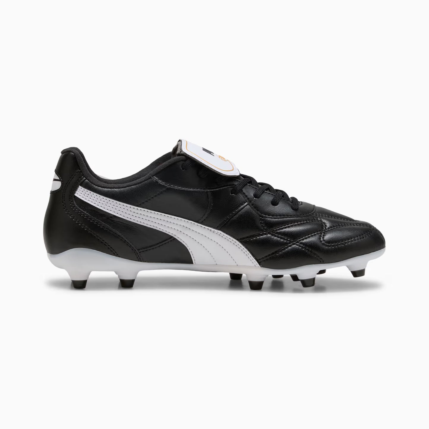 PUMA King Top FG/AG side view black white gold upper