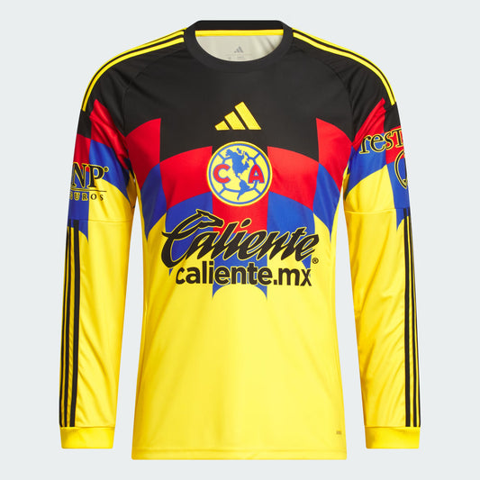 adidas Club América 25/26 Long Sleeve Home Jersey – Iconic Yellow Eagle Design
