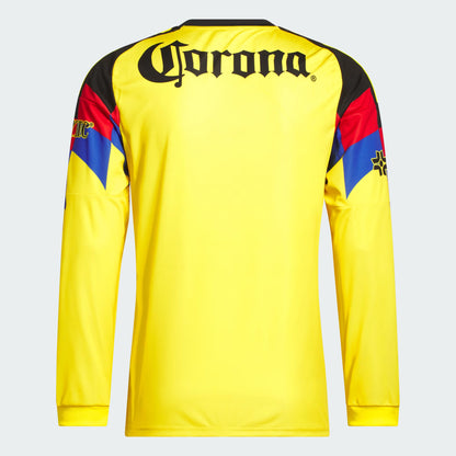 adidas Club América 25/26 Long Sleeve Home Jersey – Iconic Yellow Eagle Design