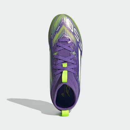 Adidas Youth F50 League Mid FG/MG – Purple Rush / Cloud White / Lucid Lemon
