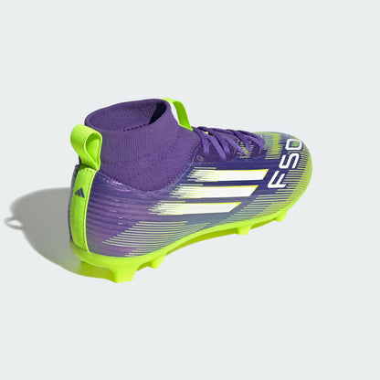 Adidas Youth F50 League Mid FG/MG – Purple Rush / Cloud White / Lucid Lemon