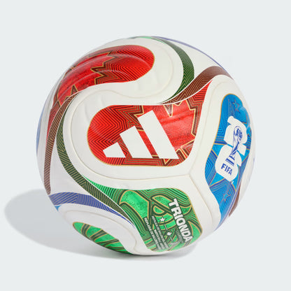 Colorful soccer ball with Adidas logo on a white background