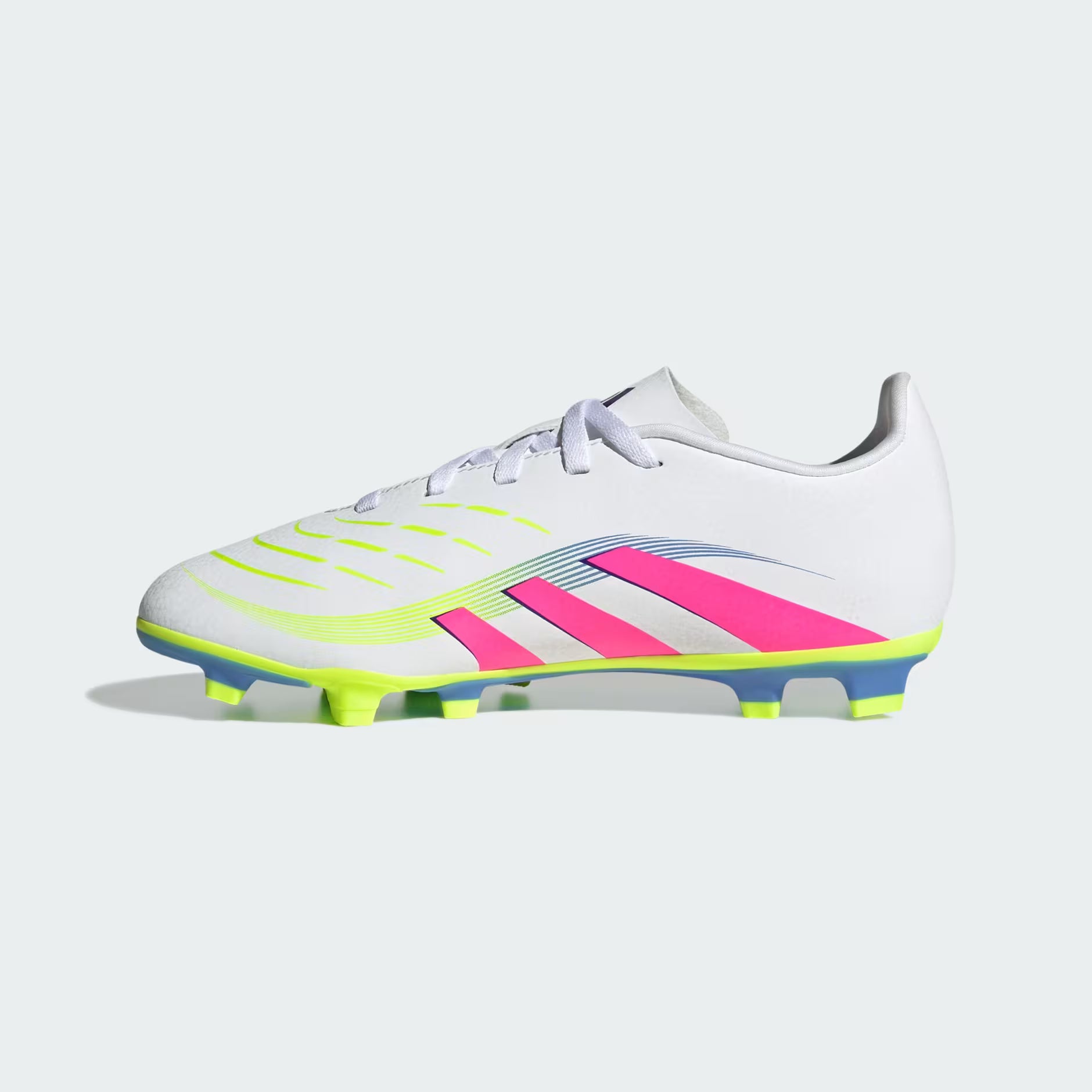 adidas Predator Club FG/MG Kids ID3810 side view white lucid pink lucid lemon