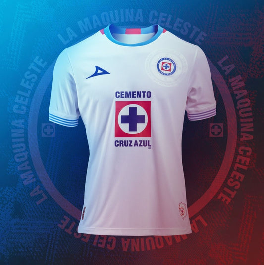 Pirma Cruz Azul Away Jersey 24/25 – White / Blue Accents