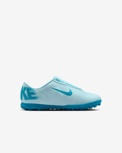 Light blue soccer cleat with Nike logo on a white background