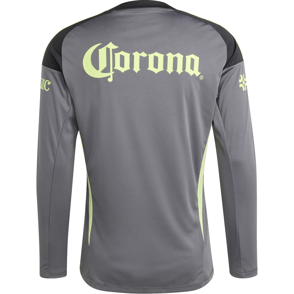 Gray long-sleeve shirt with Corona logo on the back