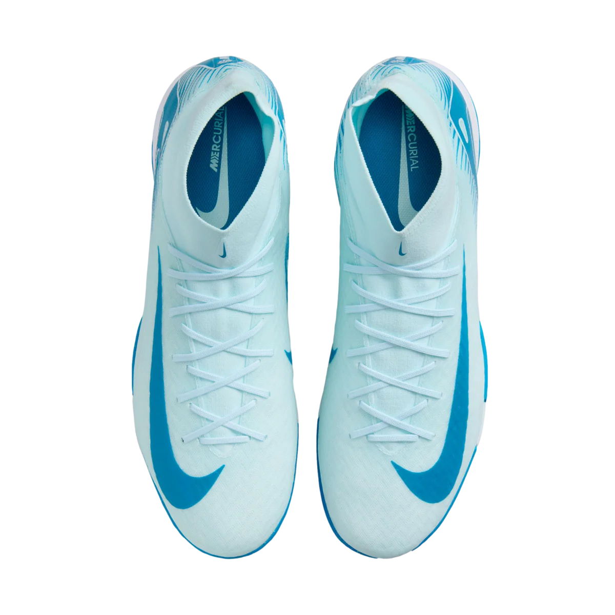 Nike Superfly 10 Academy IC top view NikeSkin texture and Dynamic Fit collar