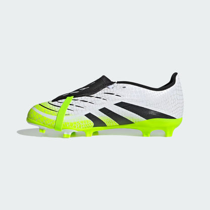 adidas Predator League JP9916 youth cleats side view Cloud White Lucid Lemon
