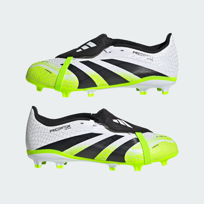 adidas Predator League JP9916 youth cleats side view Cloud White Lucid Lemon