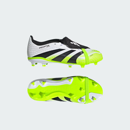adidas Predator League JP9916 youth cleats side view Cloud White Lucid Lemon