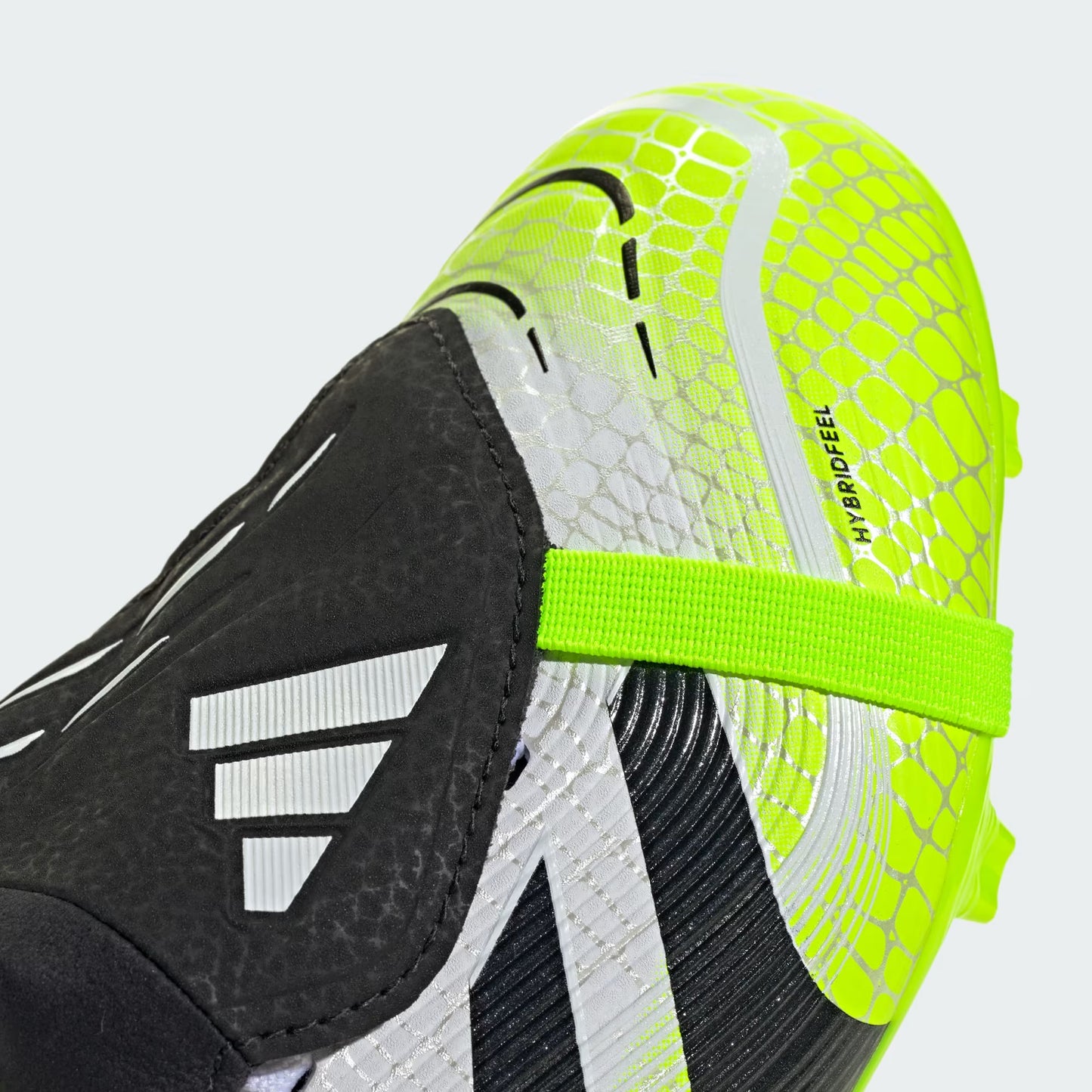 adidas Predator League JP9916 top view showing HybridFeel texture and fold-over tongue