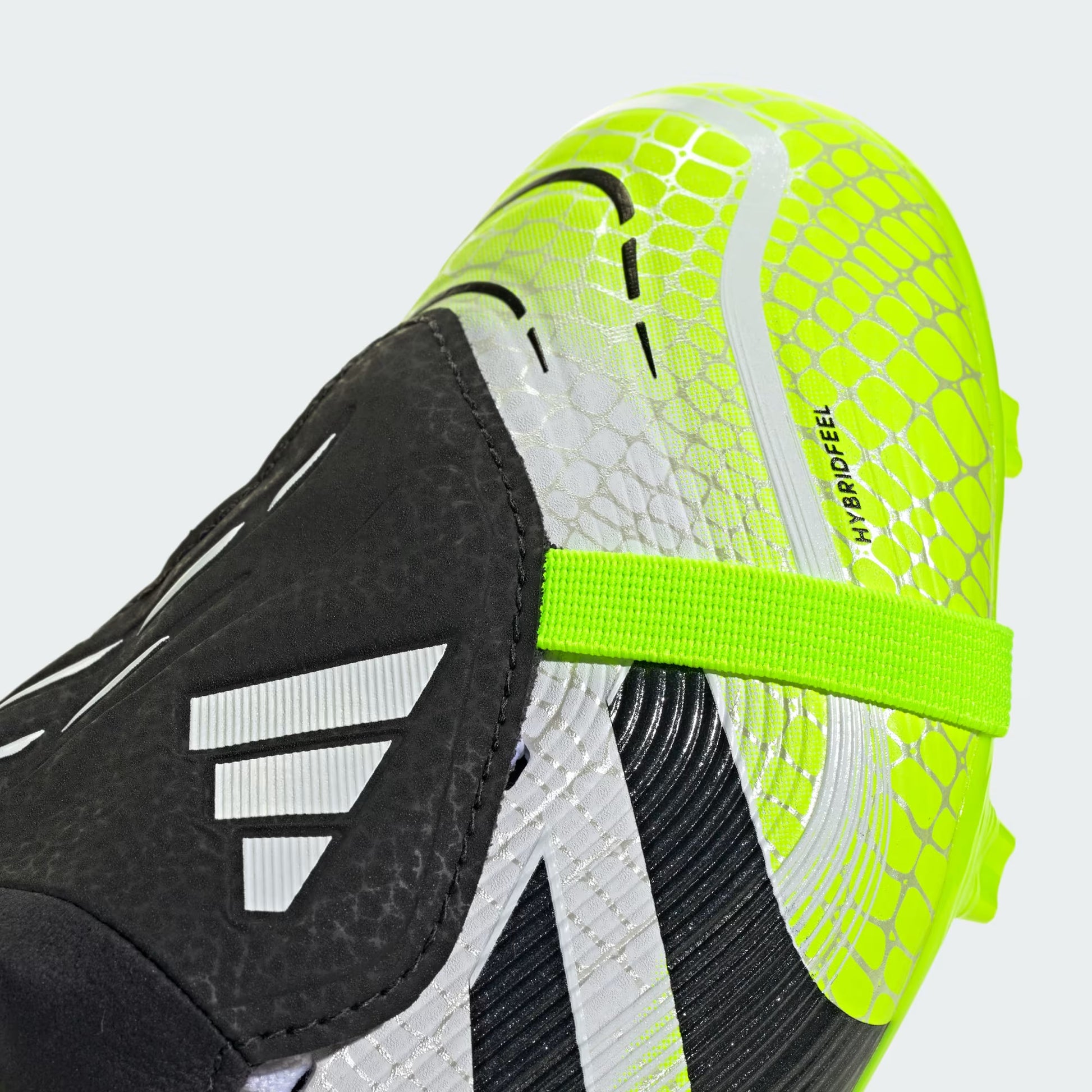 adidas Predator League JP9916 top view showing HybridFeel texture and fold-over tongue