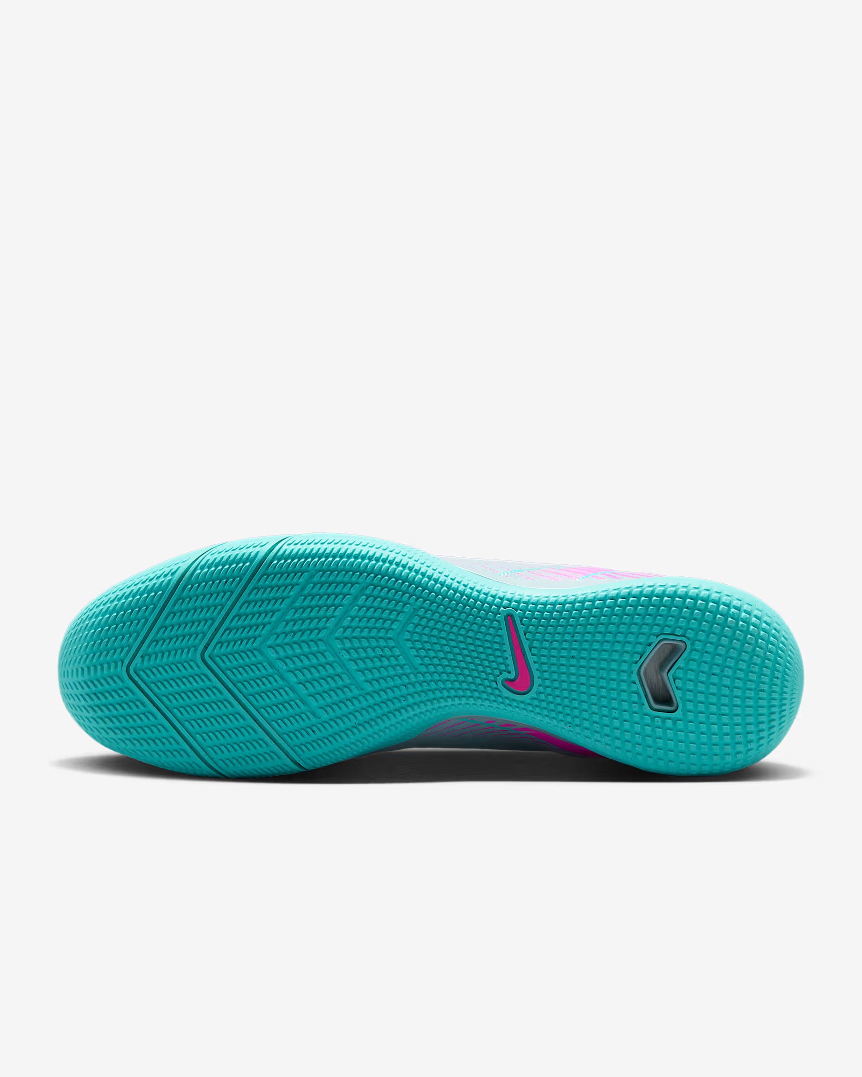 Outsole of Nike Superfly 10 Academy IC showing indoor traction pattern