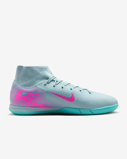 Nike Superfly 10 Academy IC side view Ocean Cube Pink Blast