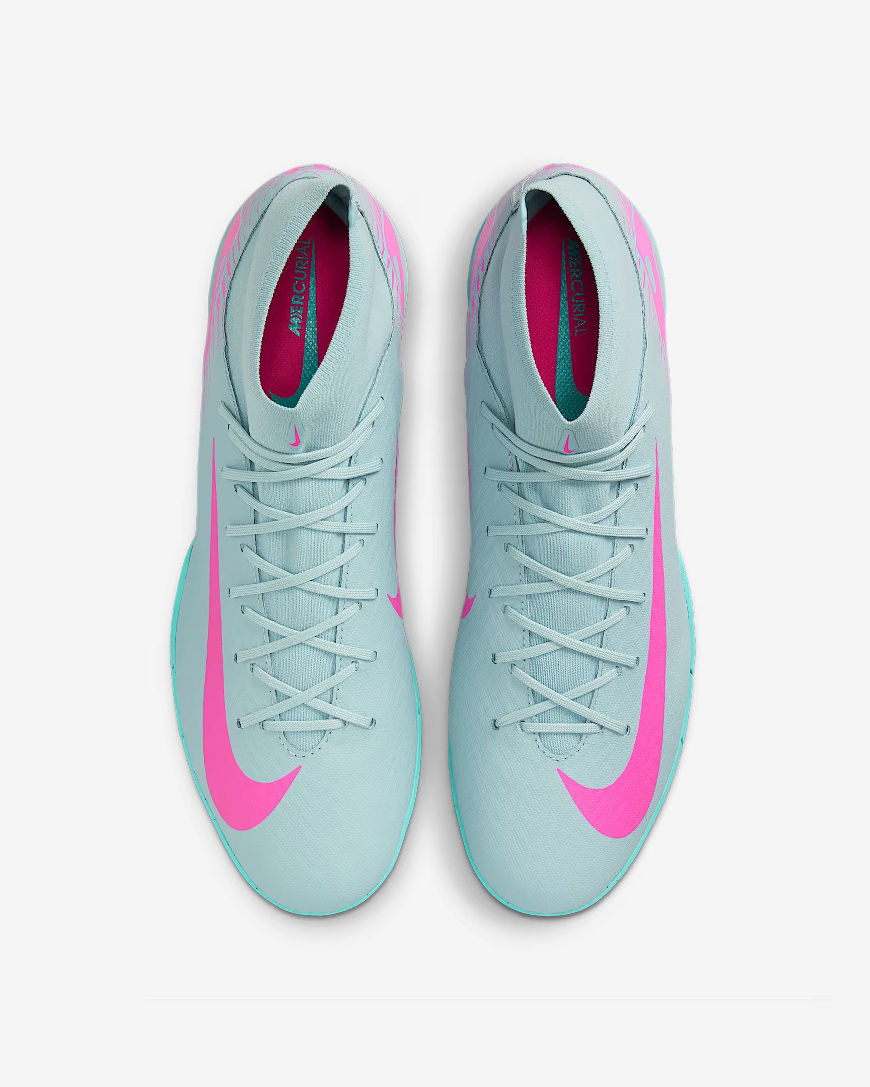 Top view of Nike Superfly 10 Academy IC with NikeSkin texture