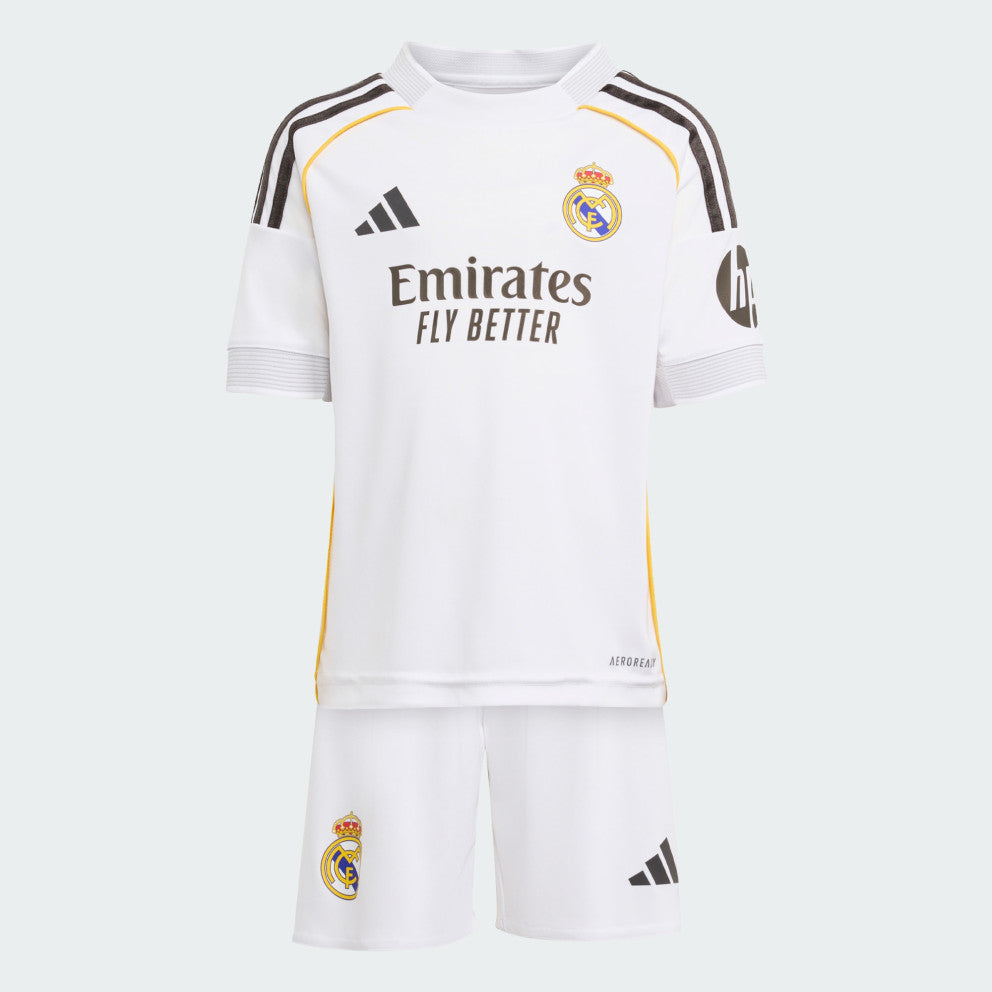 Adidas Real Madrid 25/26 Kids Home Mini Kit – Future Stars in White
