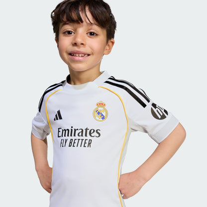 Adidas Real Madrid 25/26 Kids Home Mini Kit – Future Stars in White