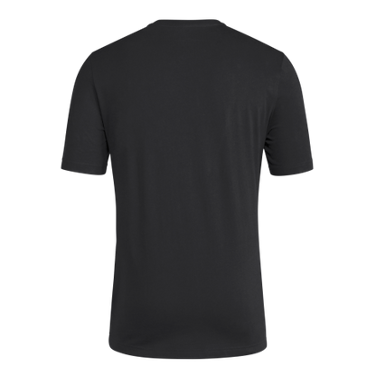 Black t-shirt on a white background